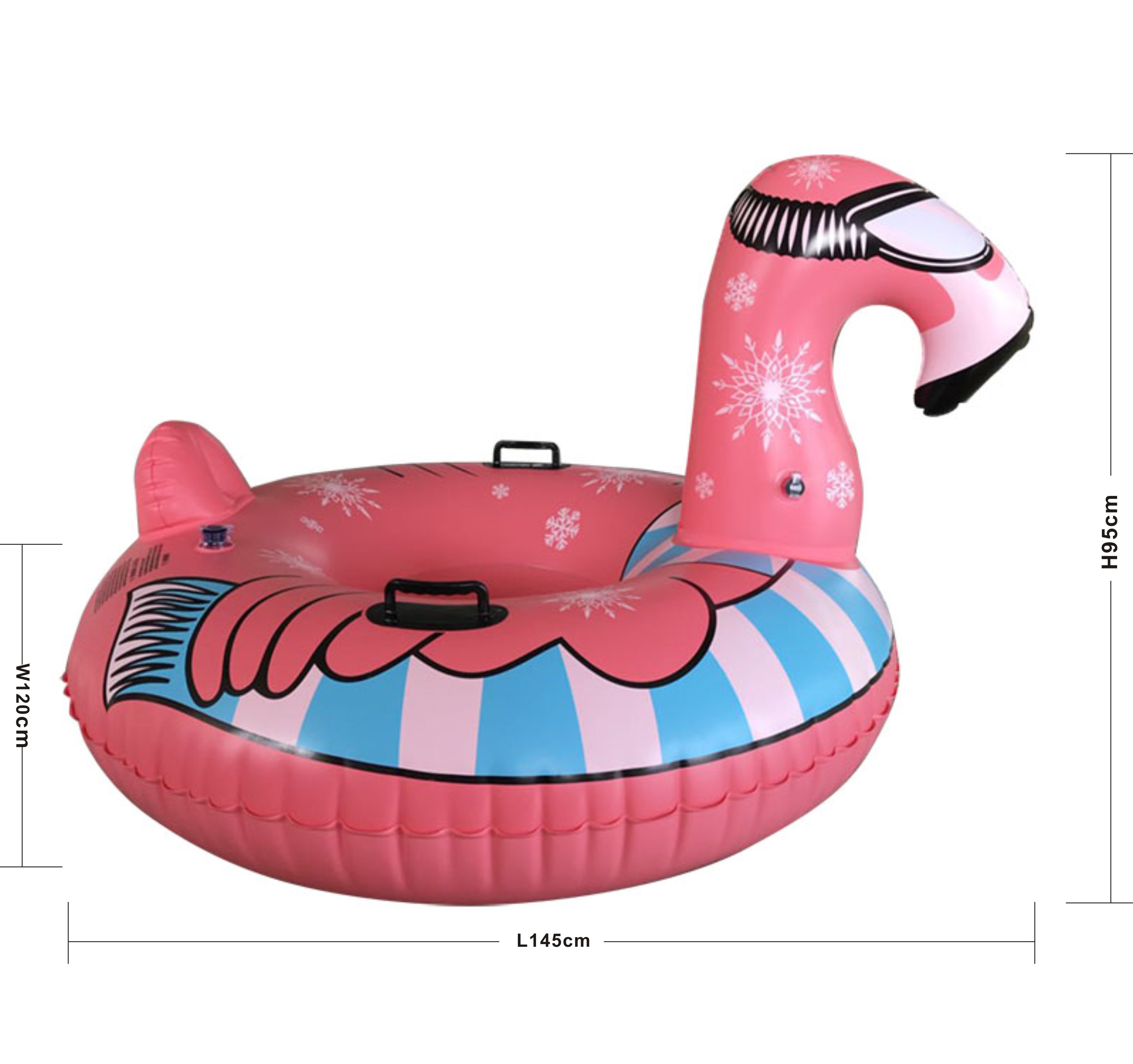 Inflatable flamingo ski ring